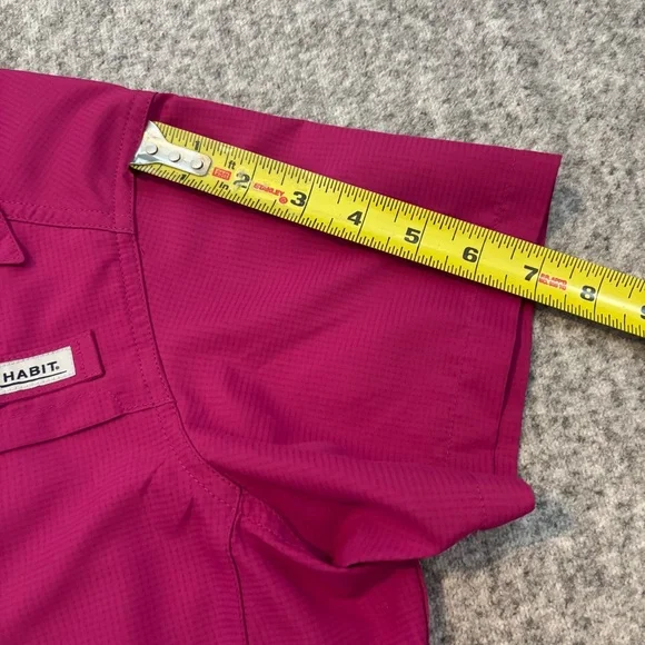 Habit Women’s River Shirt Fuchsia Pink Fishing UPF 40 Short Sleeve Medium - Picture 9 of 9